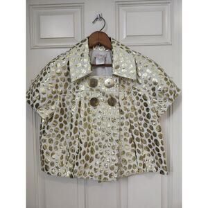 La Rok Womens Gold Lame Jacket